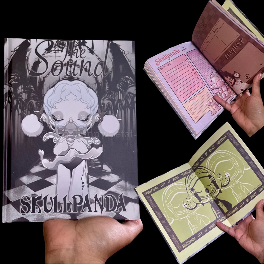 NEW Cyberpunk Goth Anime Notebook Colored Pages Punk Skull Panda Journal Grunge